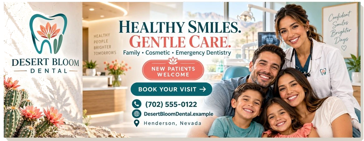 Facebook cover — Desert Bloom Dental