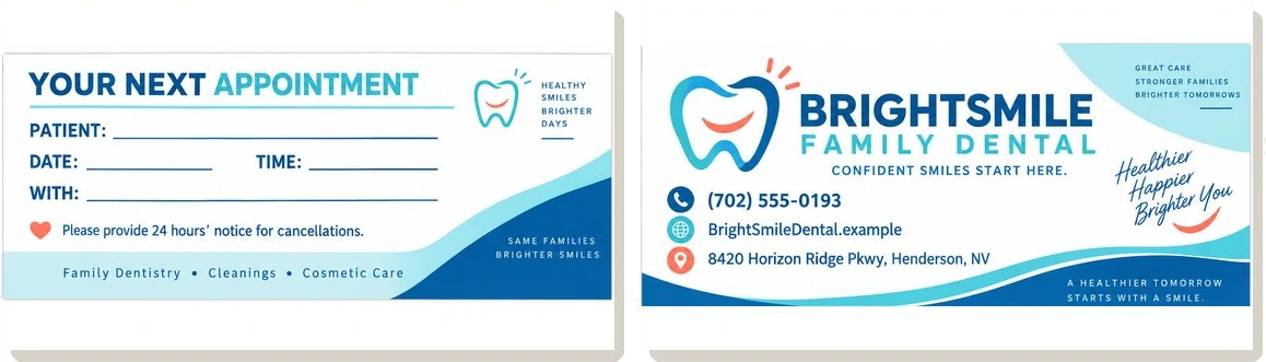 Appointment card — BrightSmile