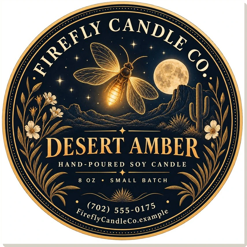 Product label — Firefly Candle Co.