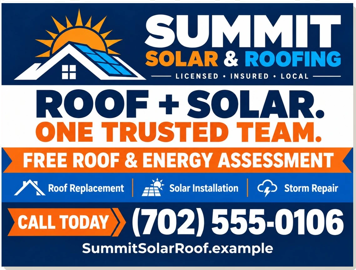 Yard sign — Summit Solar & Roofing