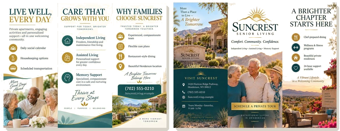Tri-fold brochure — Suncrest