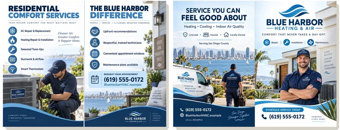Bi-fold brochure — Blue Harbor