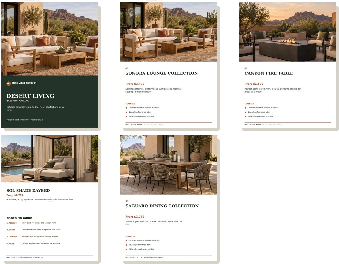 Mini product catalog — Mesa Verde