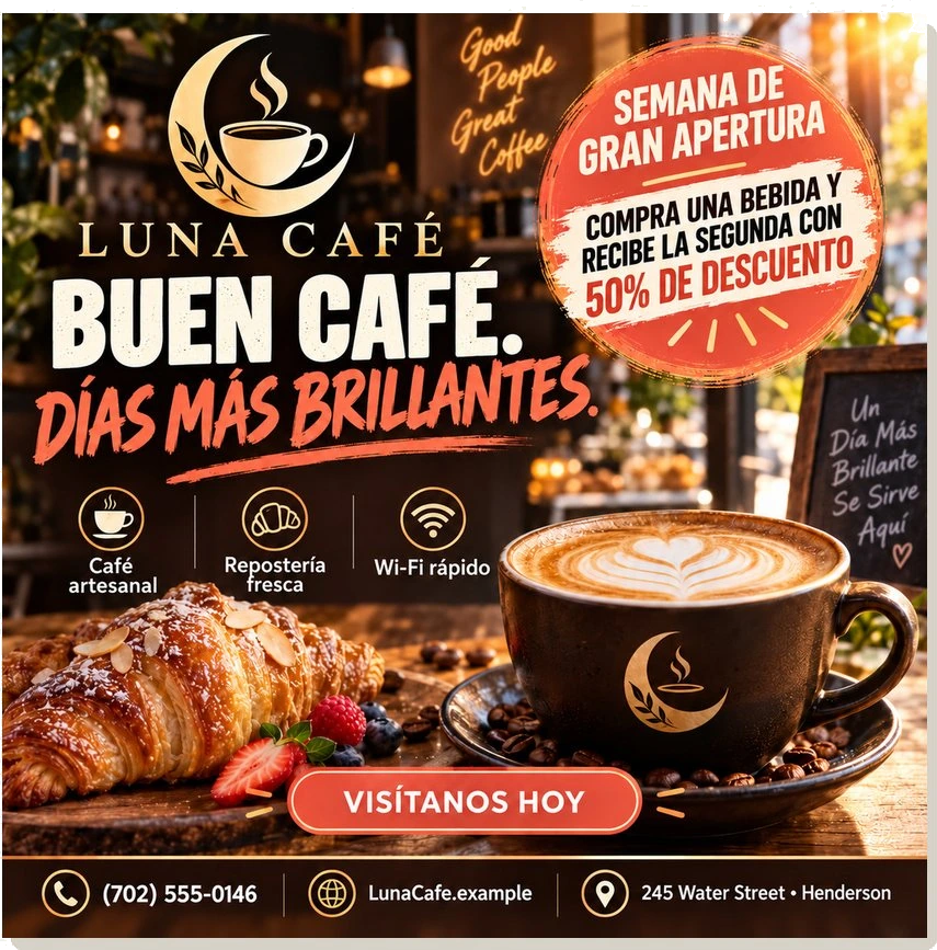 Publicación para redes sociales — Luna Café