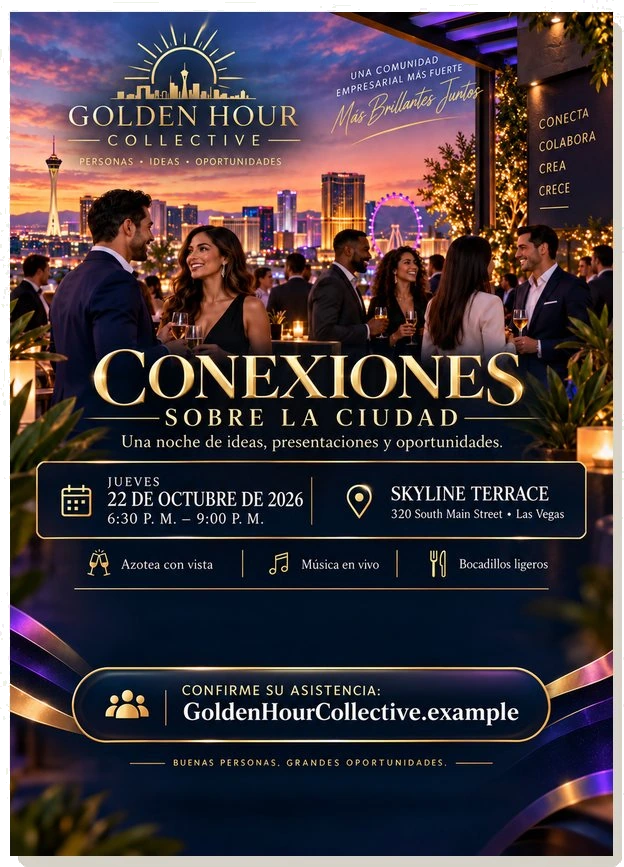 Invitación a evento — Golden Hour Collective