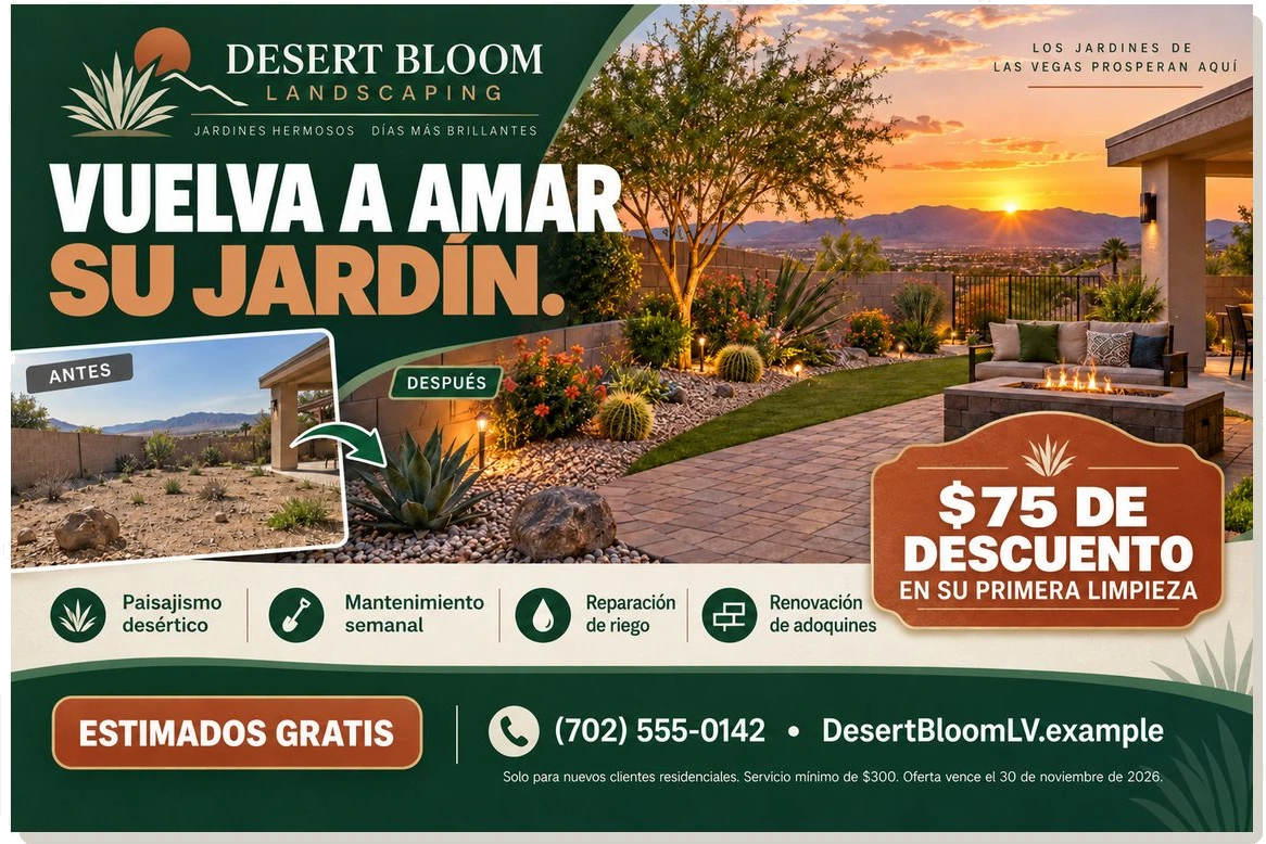 Postal promocional — Desert Bloom Landscaping