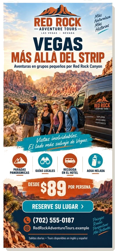 Tarjeta publicitaria — Red Rock Adventure Tours
