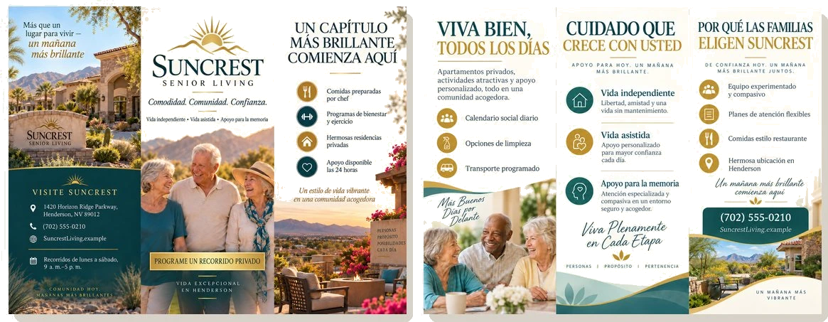 Folleto tríptico — Suncrest