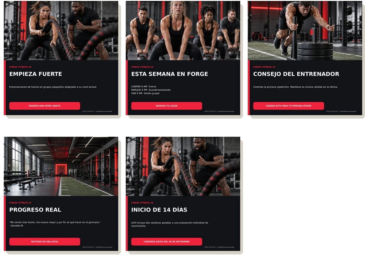 Paquete inicial para redes sociales — Forge Fitness