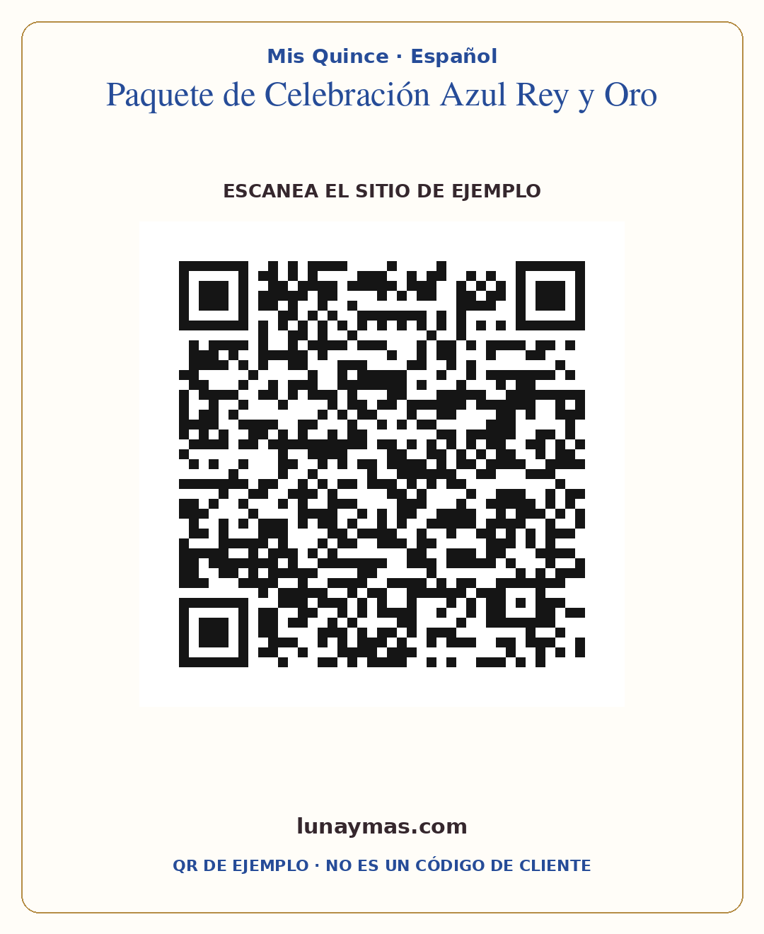 Código QR del sitio demo · Mis Quince