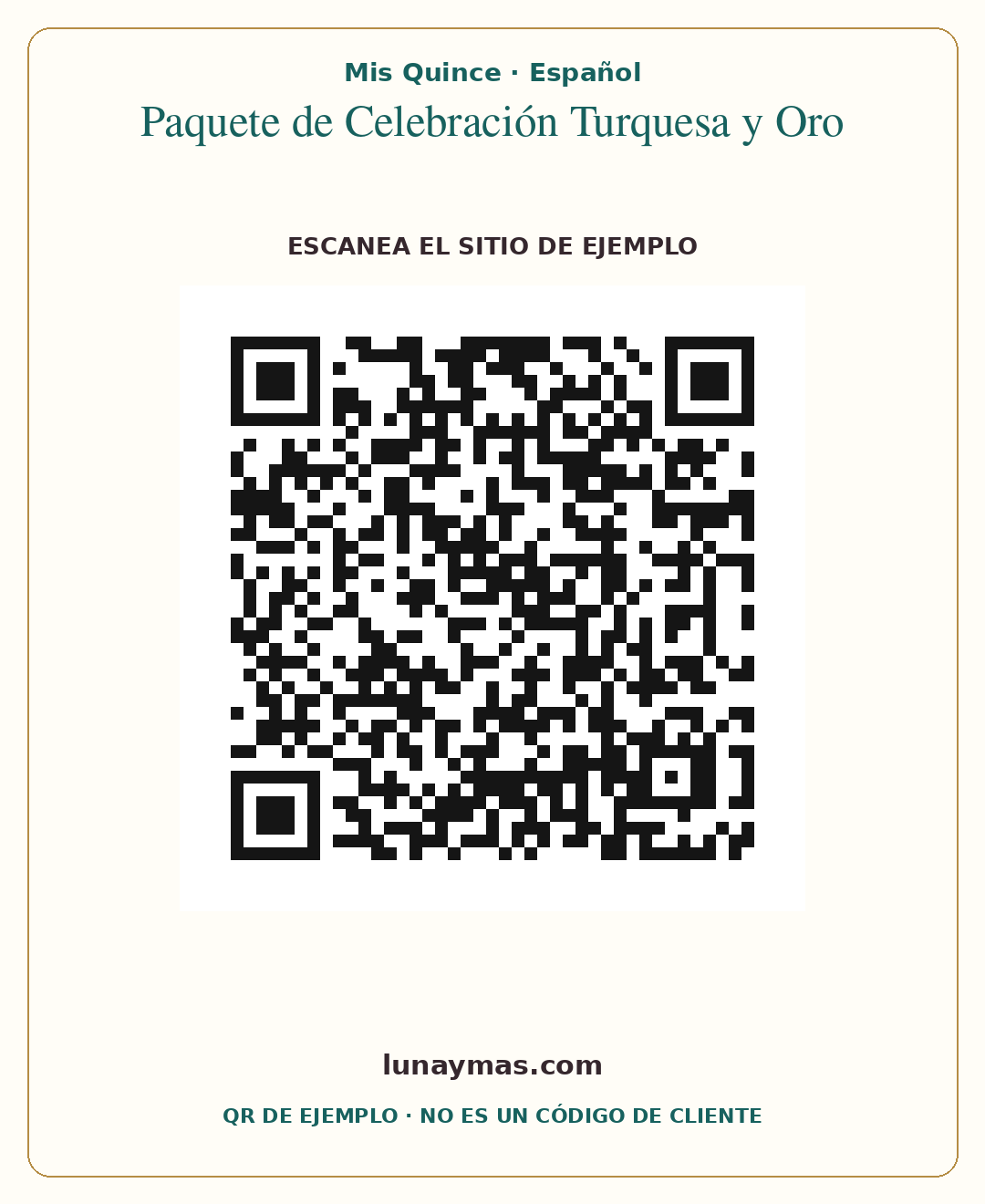 Código QR del sitio demo · Mis Quince