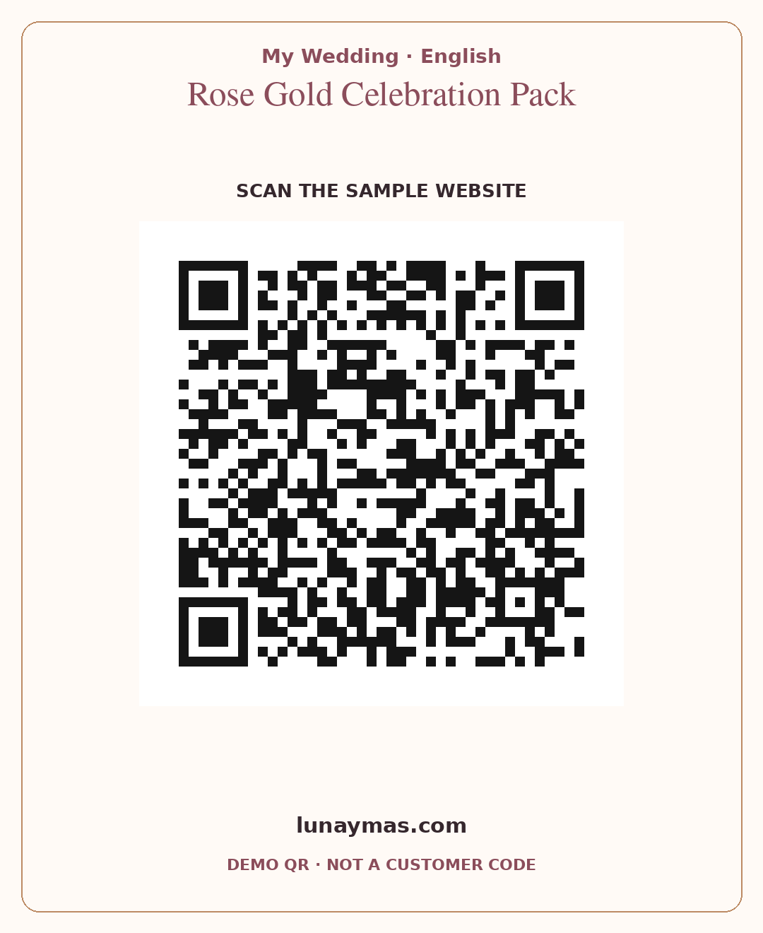 Demo website QR code · My Wedding