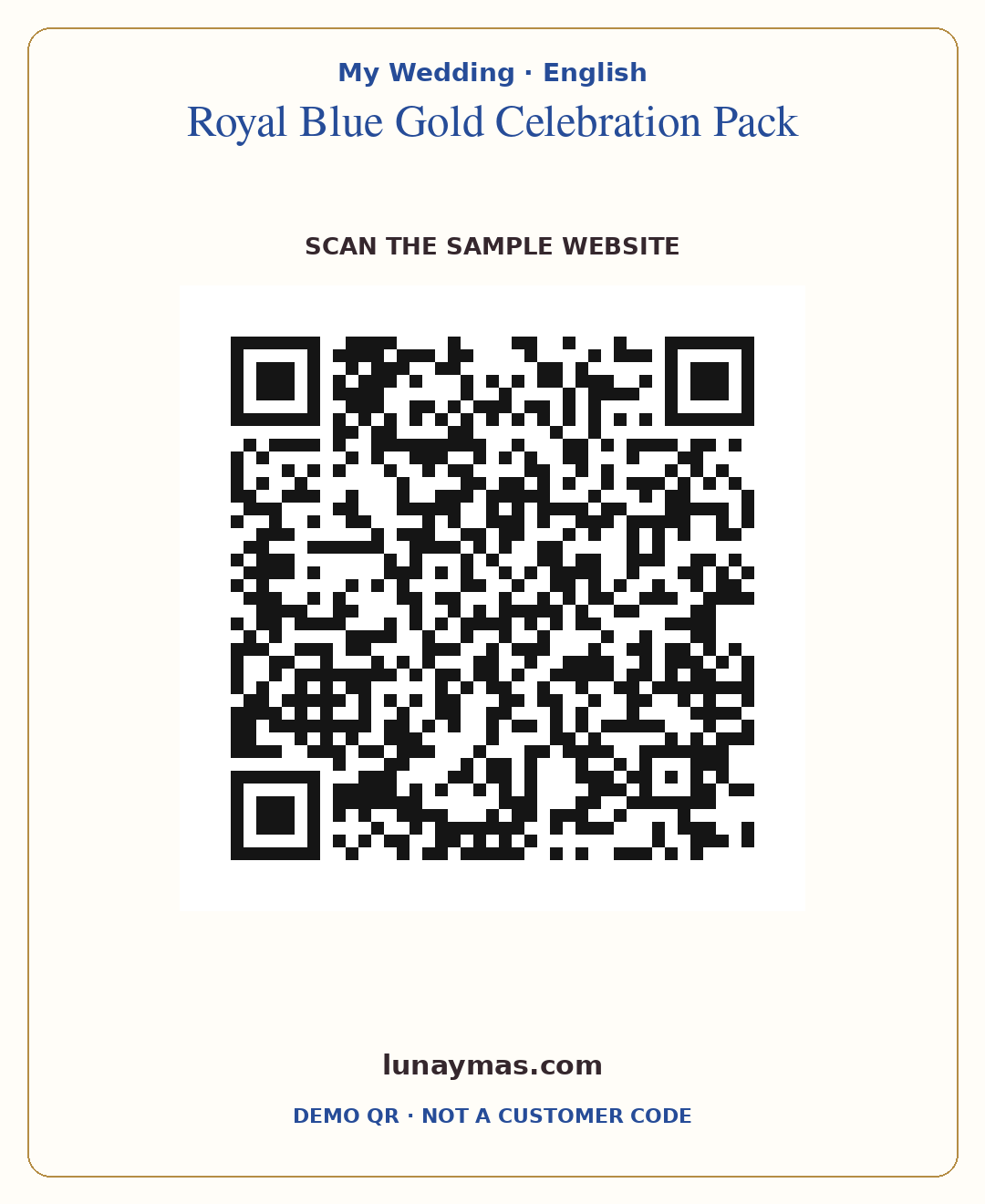 Demo website QR code · My Wedding