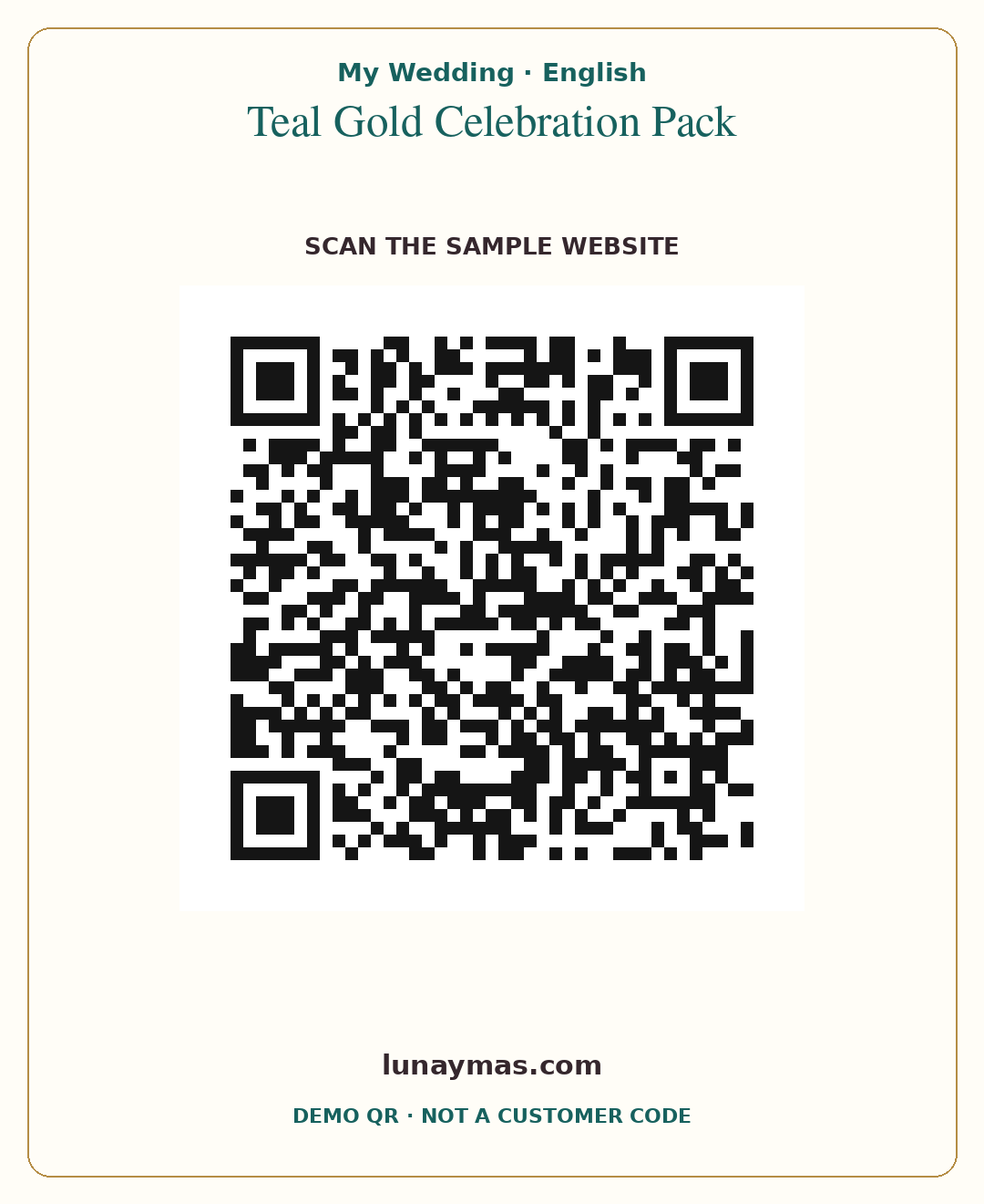 Demo website QR code · My Wedding