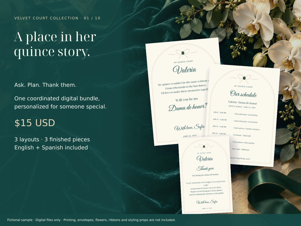 Invitation, schedule and thank-you