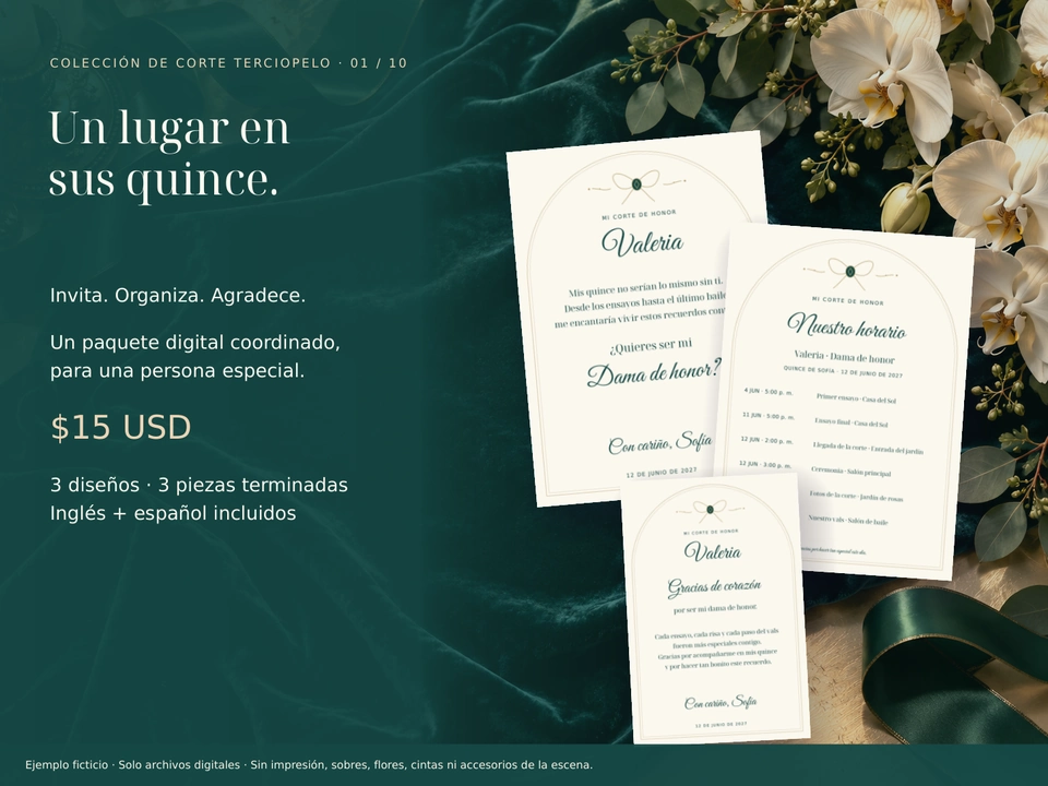 Invitación, horario y agradecimiento