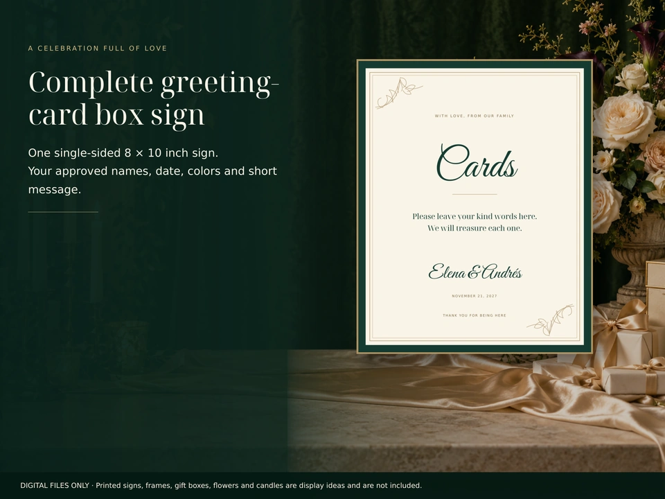 Complete greeting-card box sign
