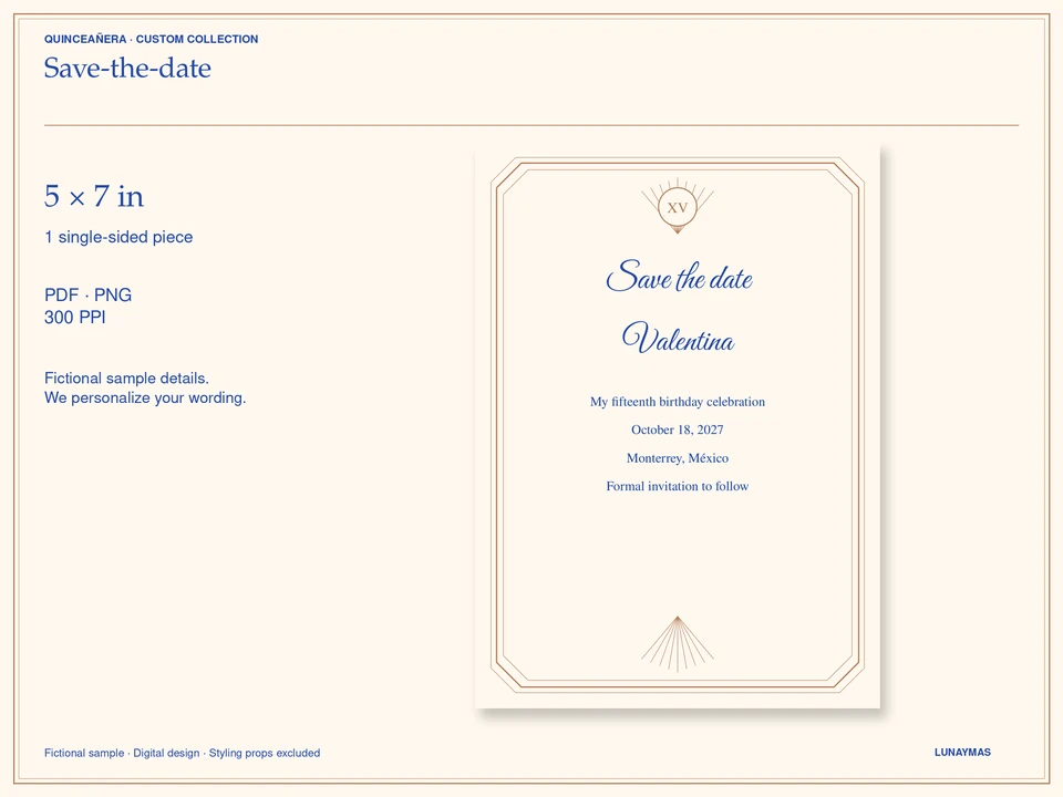 Save-the-date · 5 × 7 in