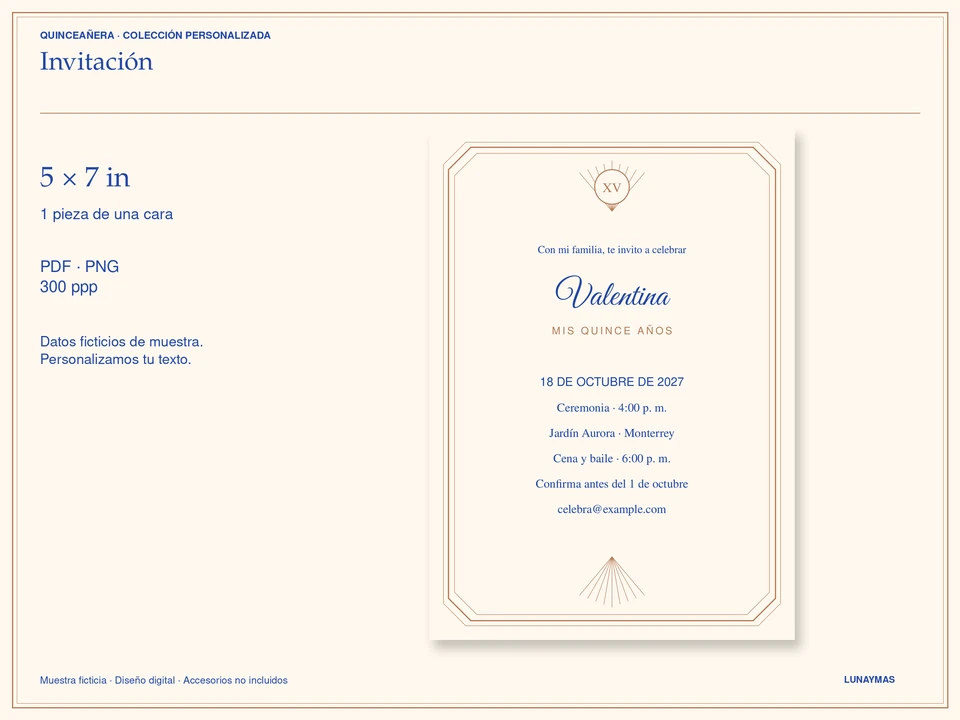 Invitación · 5 × 7 in