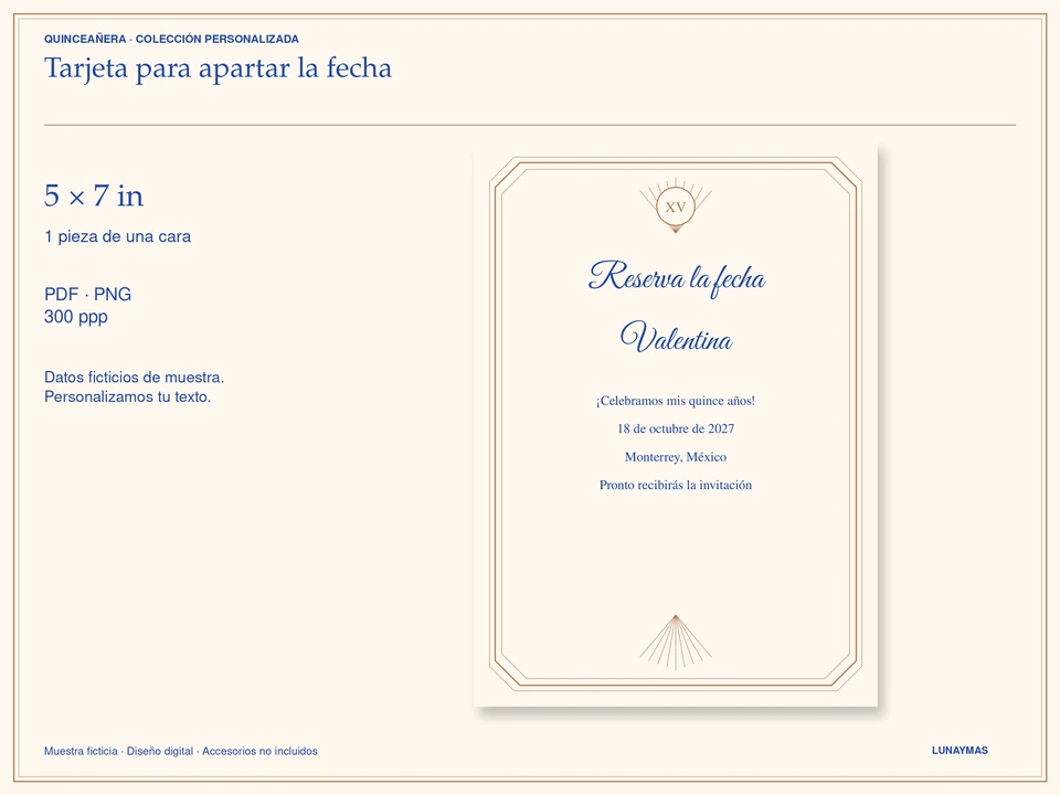 Tarjeta para apartar la fecha · 5 × 7 in