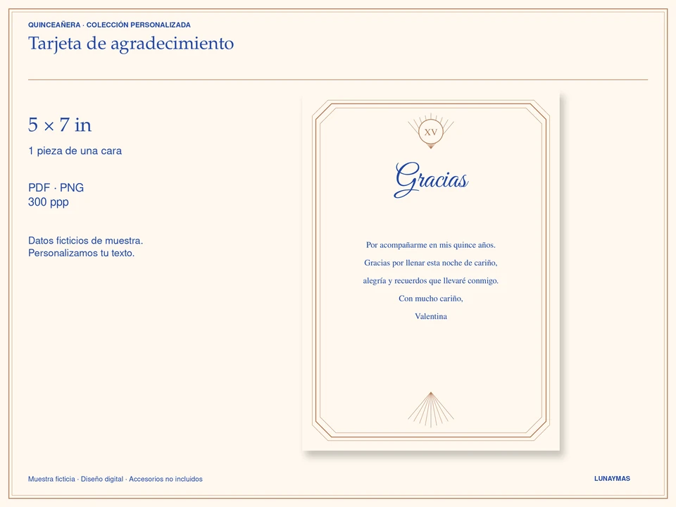 Tarjeta de agradecimiento · 5 × 7 in