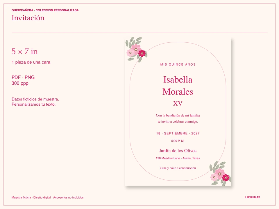 Invitación · 5 × 7 in