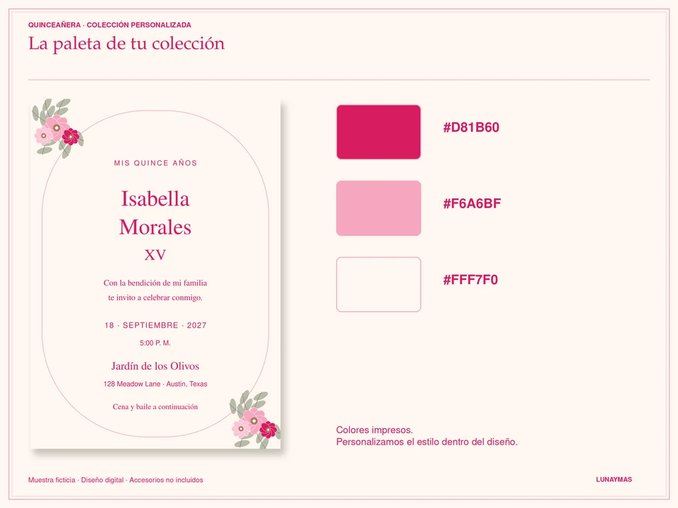 Colores originales de la colección