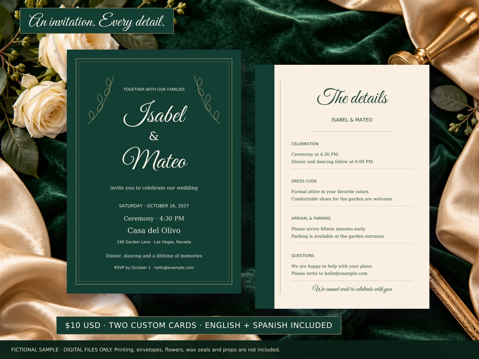 An invitation. Every detail.