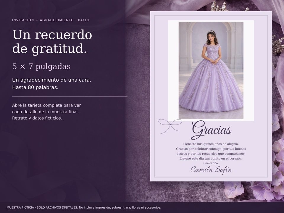 Agradecimiento completo: 5 × 7 pulgadas