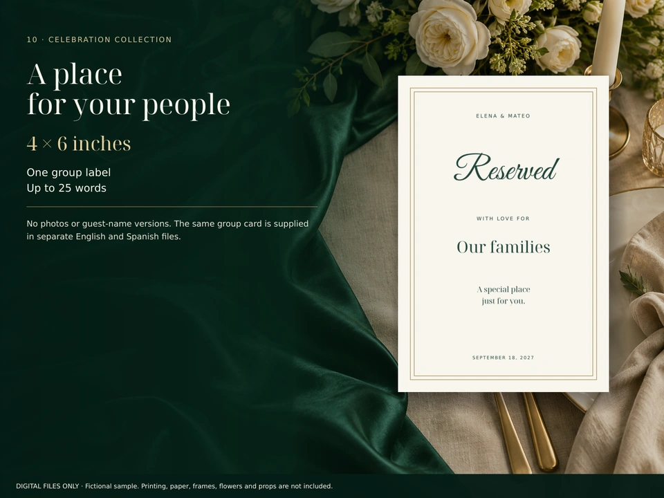Complete reserved-table card