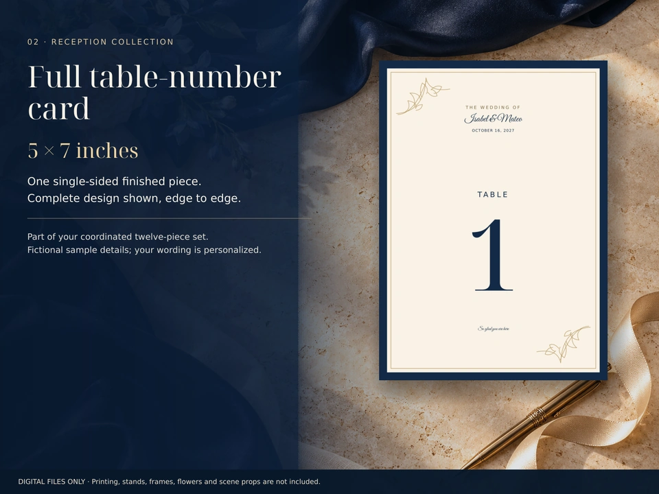 Full table-number card