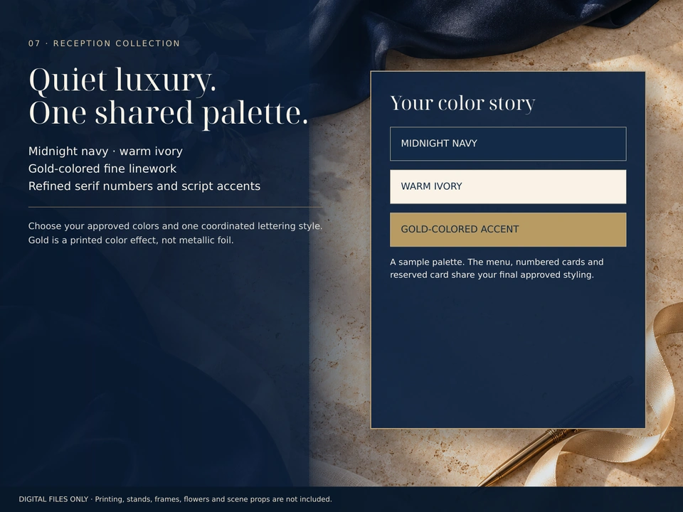 Coordinated palette and lettering