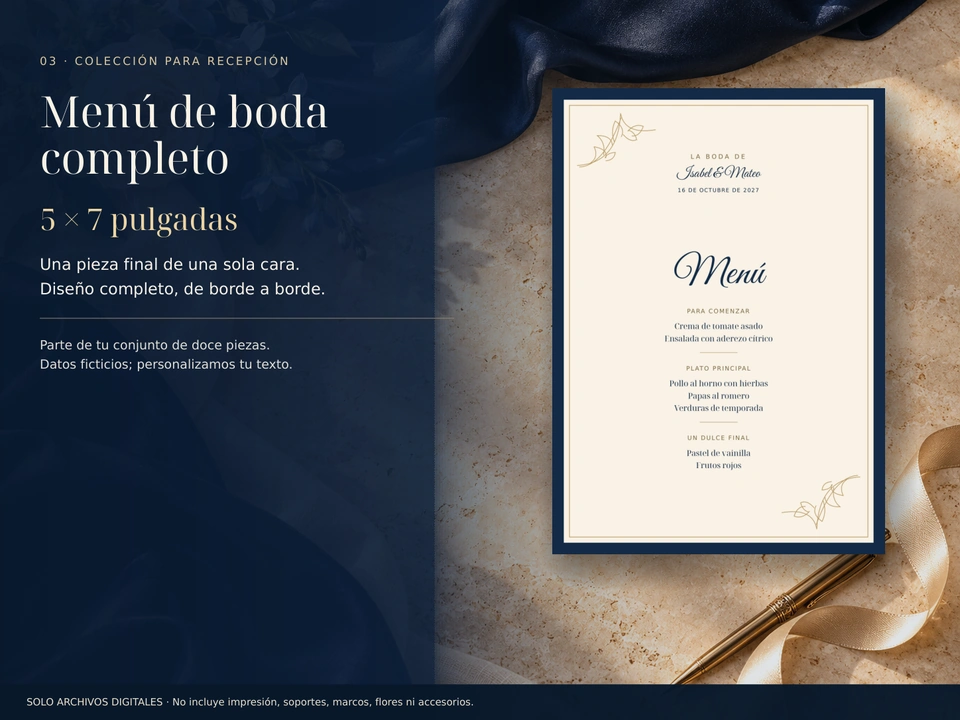 Menú de boda completo