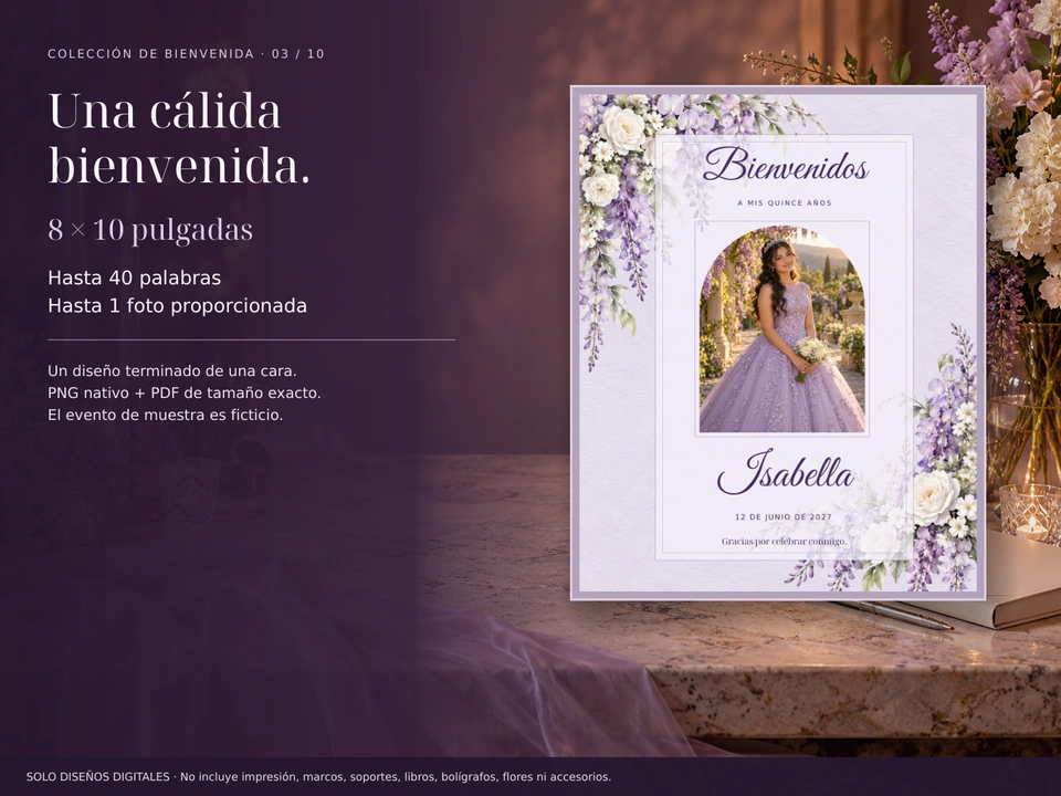 Letrero de bienvenida