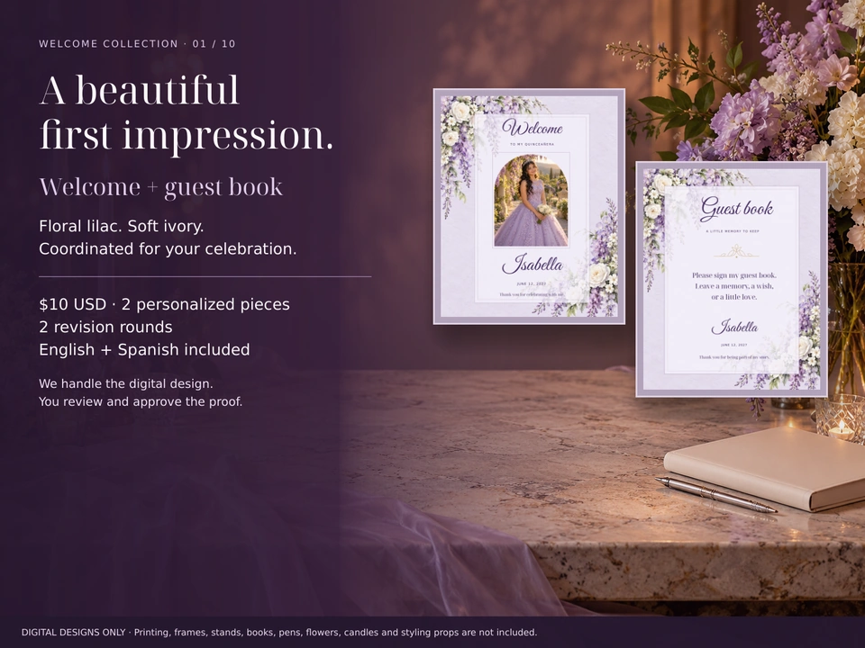 Welcome + guest book
