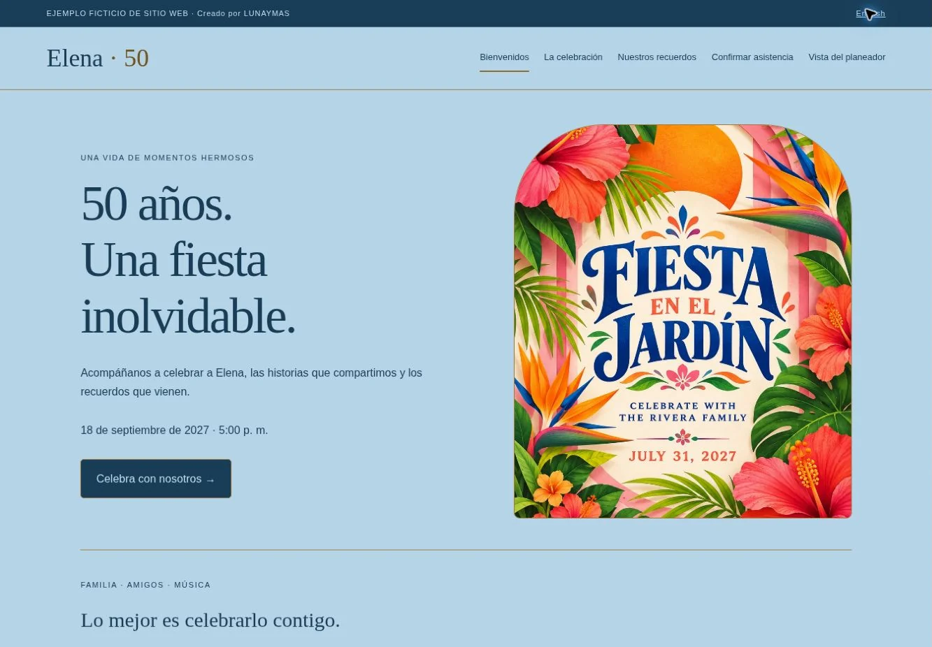Imagen de la portada de Sitio del cumpleaños 50 de Elena