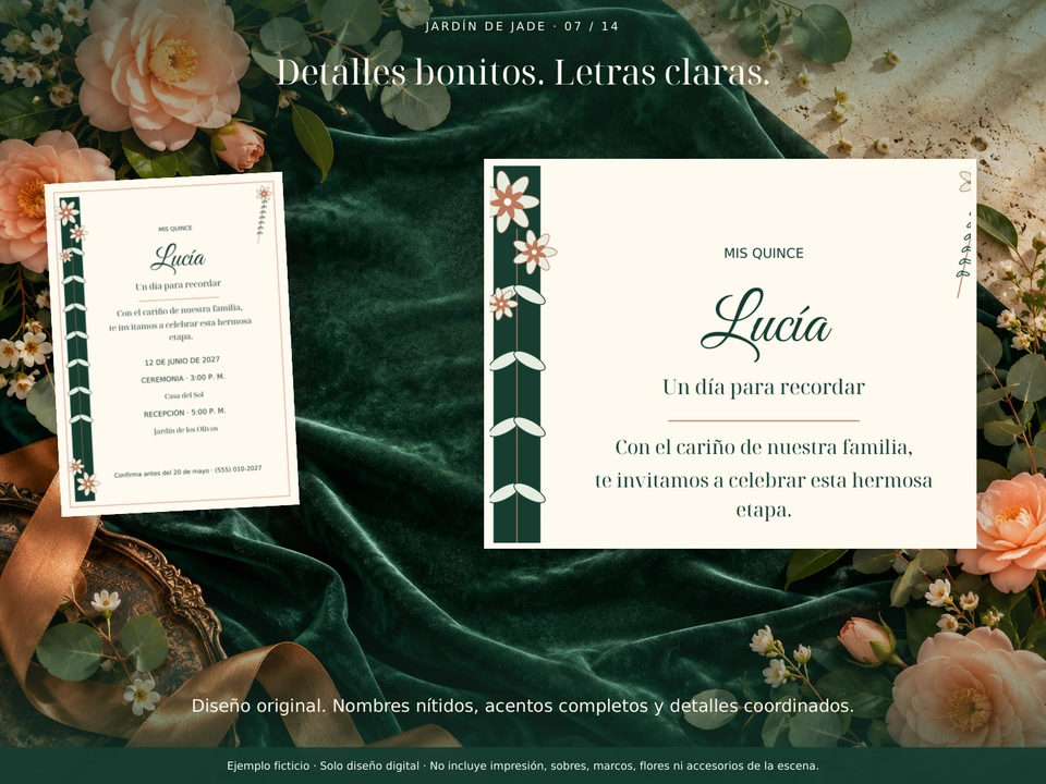 Detalles bonitos. Letras claras.