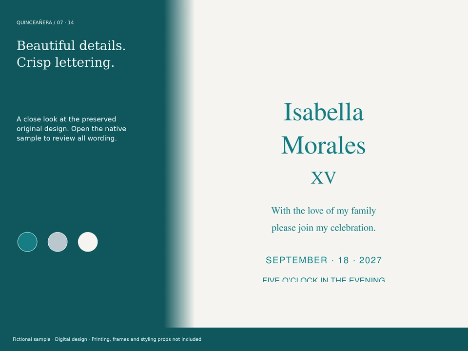 Beautiful details. Crisp lettering.