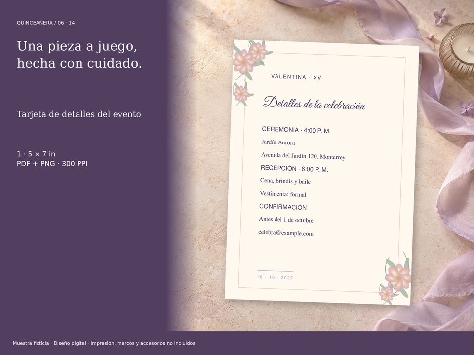 Una pieza a juego, hecha con cuidado.
