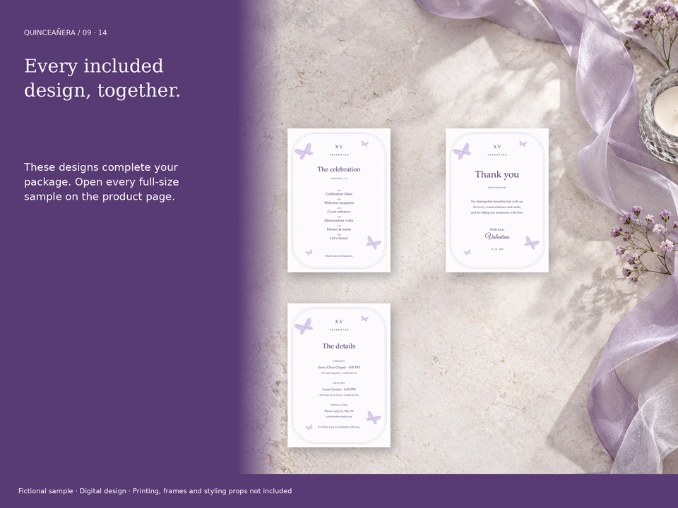 Every included design, together.