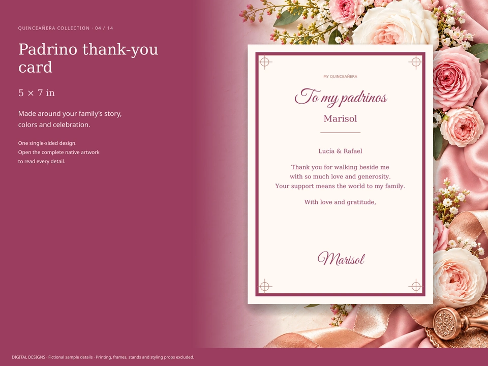 Padrino thank-you card