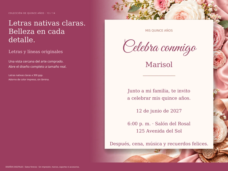 Letras nativas claras. Belleza en cada detalle.
