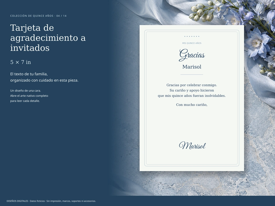 Tarjeta de agradecimiento a invitados