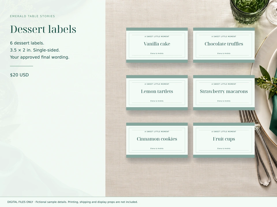 Dessert labels
