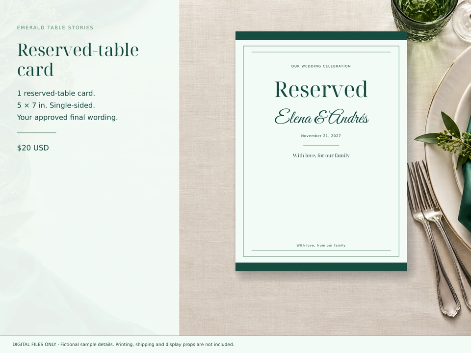 Reserved-table card