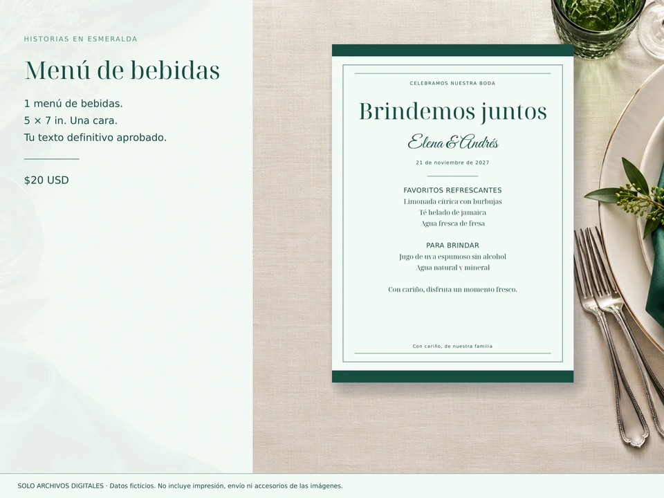 Menú de bebidas