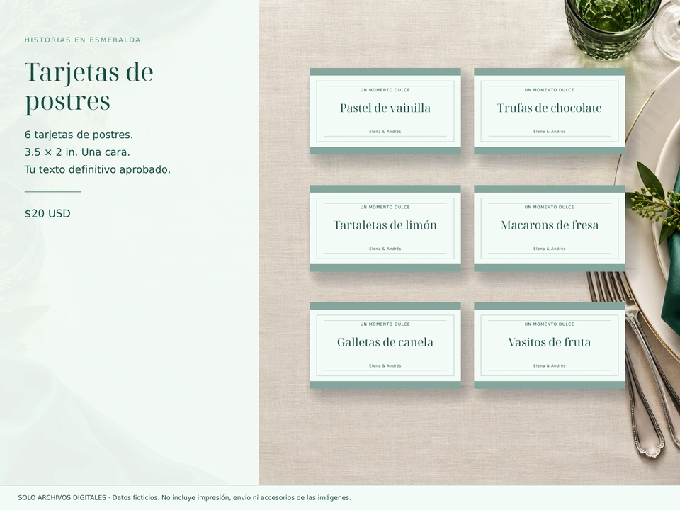 Tarjetas de postres