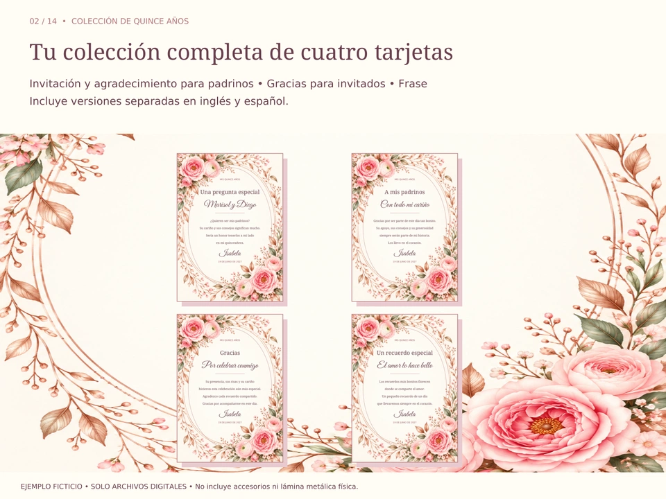 Tu colección completa de cuatro tarjetas
