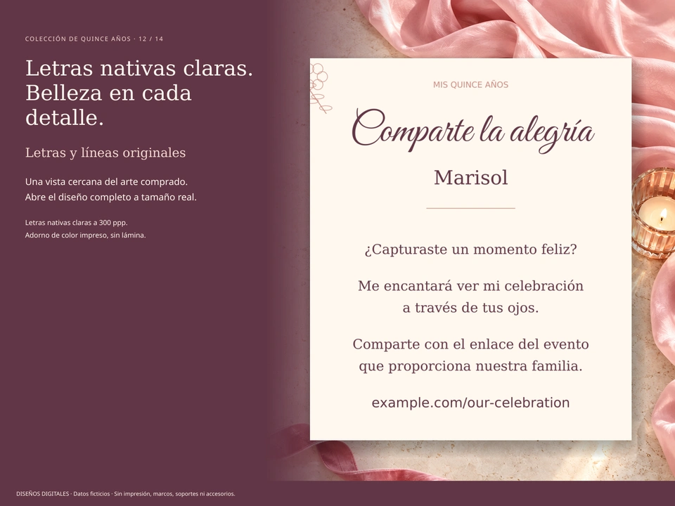Letras nativas claras. Belleza en cada detalle.