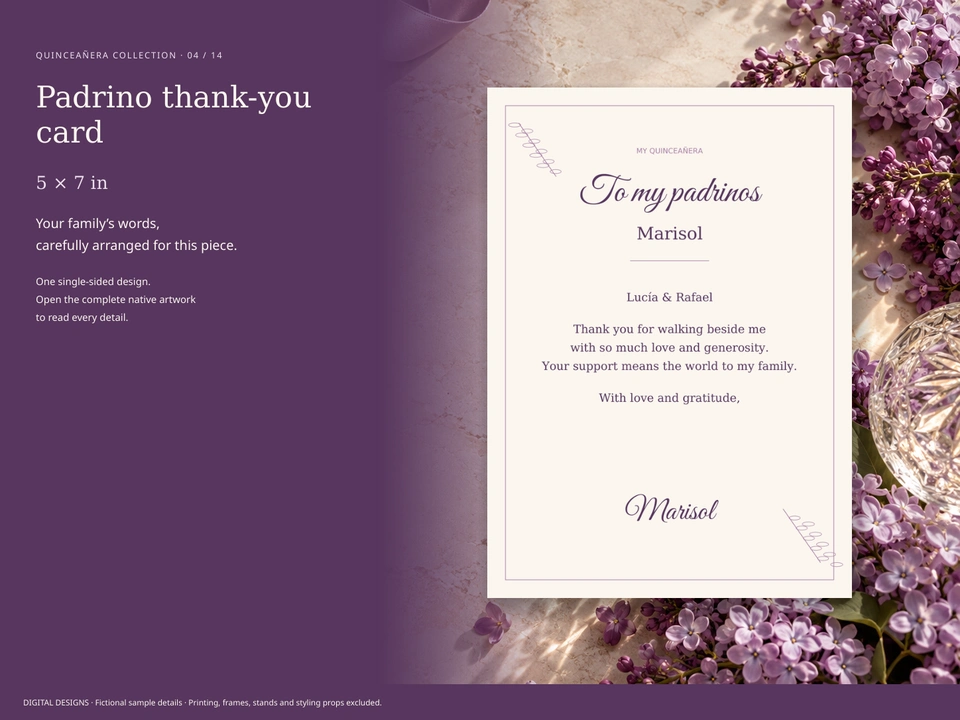 Padrino thank-you card
